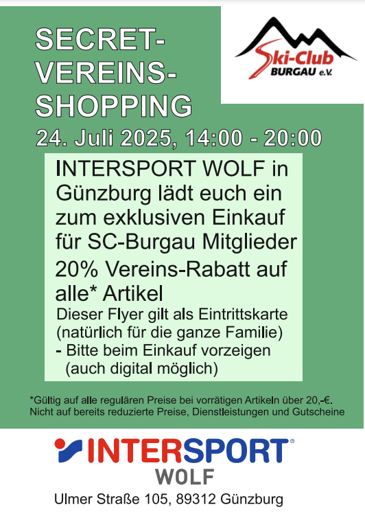 Vereinsshopping Intersport Wolf Günzburg
